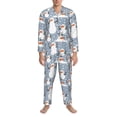 thumbnail image 3 of Sikiie Happy Snowmen Snowfall Mens Pajama Set, Soft Warm Long Sleeve Sleepwear, Cozy Button-Down Pjs for Men-Medium, 3 of 7