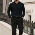 thumbnail image 2 of Corduroy Long Sleeve Polo Shirts for Men Slim Fit Casual Pullover Travel Golf Top, 2 of 8