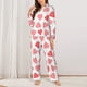 thumbnail image 2 of Balery Pink Hearts1 Conjunto de Pijama con Estampado para Mujer, Conjunto de Dos Piezas con Manga Larga, Ropa de Dormir Suave con Bolsillos, Pijamas Cómodos-XX-Large, 2 of 7