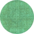 thumbnail image 1 of Ahgly Company Indoor Round Abstract Turquoise Blue Modern Area Rugs, 6' Round, 1 of 4