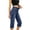Blue-B, variant on Vintage Washed Knee Length Jean Shorts for Women High Rise Loose Wide Leg Bermuda Denim Shorts Y2K Casual Streert Pants with Pockets Navy