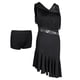 thumbnail image 1 of Vestido De Baile Con Borlas Latinas Traje De Actuación De Escenario Con Flecos Ropa De Baile M Negro Sunnimix Vestido de baile latino con borlas, 1 of 8
