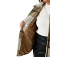 thumbnail image 5 of DARING DIVA Women's Plus Size Plaid Coat Slash Pocket Sleeveless Vest 1X White Brown, 5 of 6