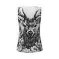 thumbnail image 5 of Picia Monochrome Deer Floral Pattern Women's Workout Tank Top,Breathable Activewear,Slim Fit Athletic Top,Versatile Workout Moisture-wicking top-Medium, 5 of 9