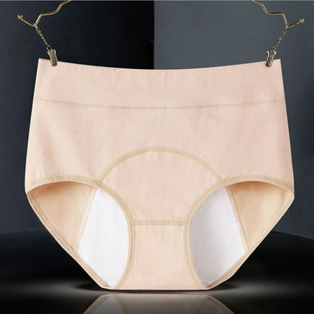Clearance & Promo  High Waist Menstrual Panties  Leakproof  Cotton  Comfort Fit  for Women  Daily Use  Odorless  Soft  Discreet  Sanitary Protection  Plus Size Tops Women | Beige 2XL  Sopatenor