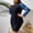 Black, variant on HOMBOM Rash Guard Bathing Suit for Women Modest Swim Top with Boyshorts Two Piece Floral Ladies Swimwear Plus Size