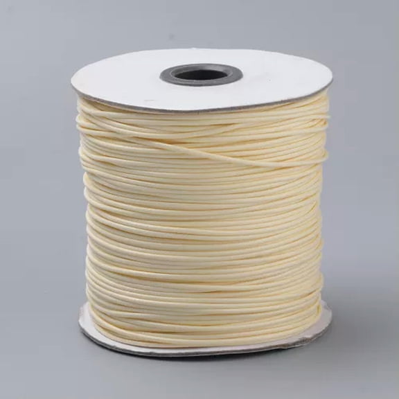 U8MO 80m/roll Braided Korean Waxed Polyester Cords Beading String Craft Threads 0.8mm-Beige