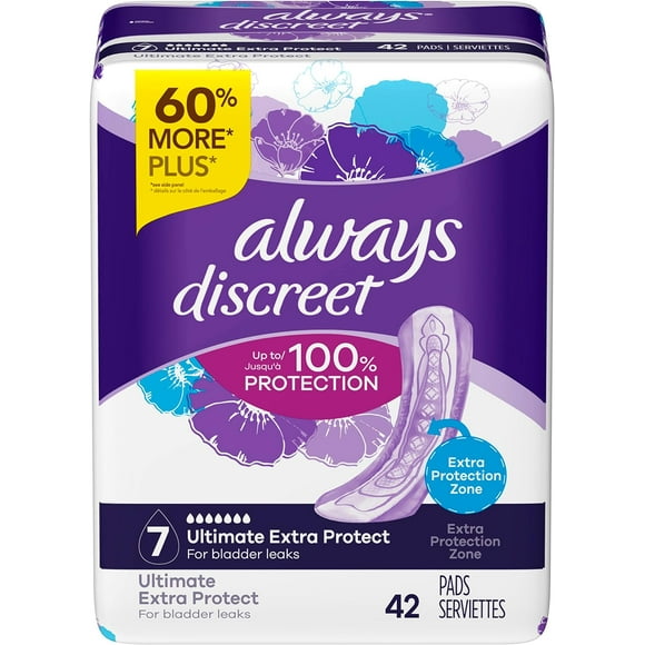 Ultimate Extra Absorbency, 42 Count - Size 7 Drops - Incontinence & Postpartum Pads For Women