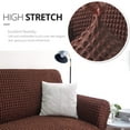 thumbnail image 3 of NICEEC Armchair Slipcover Brown Armchair Covers 1 Piece Easy Fitted Sofa Couch Cover Universal High Stretchable Durable Furniture Protector with Skirt Country Style (1 Seater Brown), 3 of 6