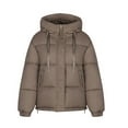 thumbnail image 5 of BangWanChi Womens Coats Winter Clearance Long Sleeved Solid Color Hooded Jacket, 5 of 5