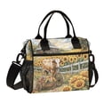 thumbnail image 2 of YAZAOO Lunch Bag Creative Cow Sunflowers Barn and Cart Cooler bag with Shoulder Strap, 2 of 6