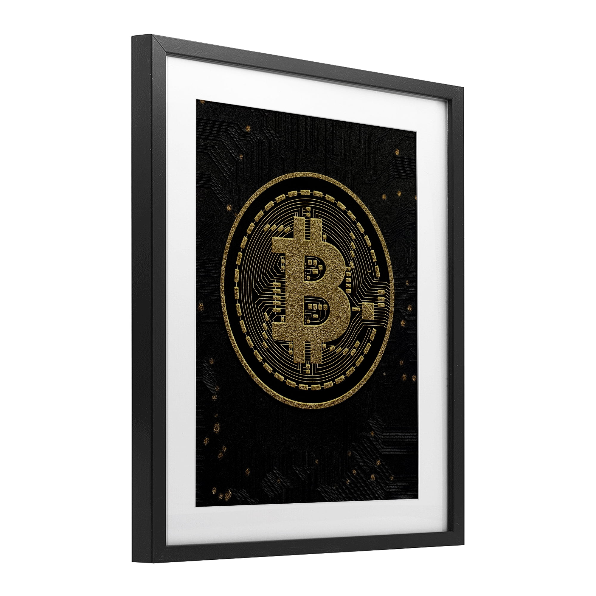 Stupell Industries Bold Golden Digital Currency Black Framed Print Under Glass, design by Svetlana Aleynikova