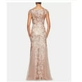 thumbnail image 2 of Alex Evenings Women's Embellished Lace Embroidered Illusion Gown & Shawl Beige Size 16, 2 of 3