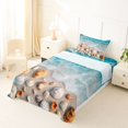 thumbnail image 5 of jejeloiu Beach Shells Twin Sheets,Ocean Pattern Bedding For Boys,Blue Beige,3pcs,1 Fitted Sheet and 1 Pillowcase, 5 of 6
