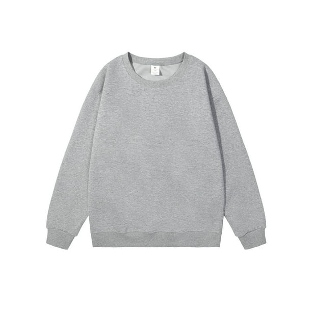 Blusas y camisas de manga larga con cuello redondo para hombre, blusas informales de color liso, básicas, con cuello redondo, blusas para hombre