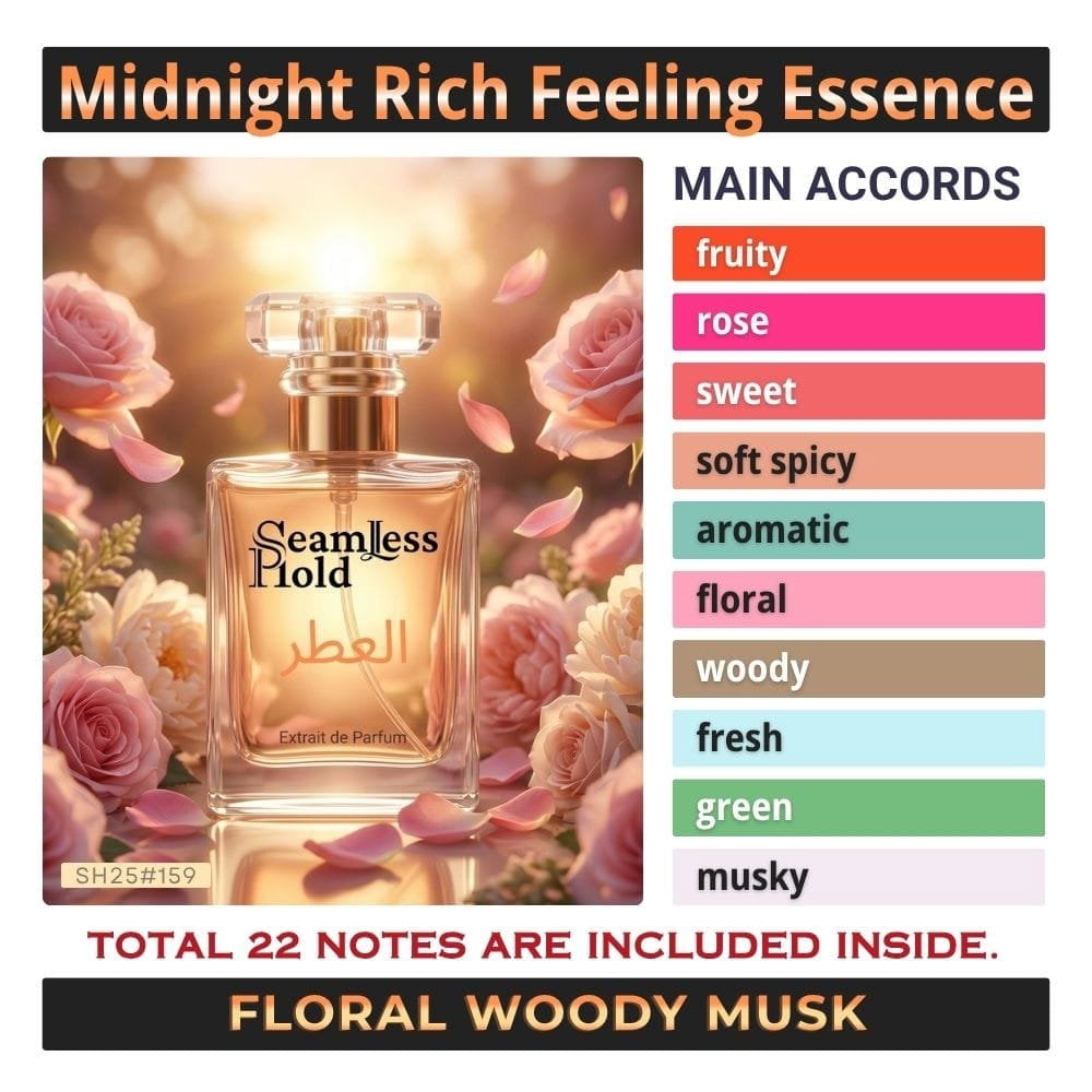 Seamless Hold Midnight Rich Feeling Essence Fruity Rose Vanilla Musk Perfume for Women Parfum | Inspired Luxury Fragrance | Long-Lasting Scent - 3.4 oz (100 ml)