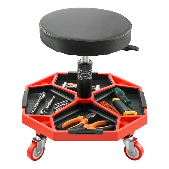 VEVOR Rolling Mechanic Stool Adjustable Garage Seat 300 lbs Load with Wheels