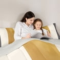 thumbnail image 4 of Homewish Modern Geometric Stripe Twin Comforter Sets,Gray Gold White Bedding Set,Light Gray Reversible,2pcs,1 Comforter and 1 Pillowcase, 4 of 7