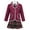 Burgundy, variant on Kaerm Kids Girls Japanese School Uniform Anime Outfits Long Sleeve Coat with Shirt Tie Mini Skirt Set Burgundy 10-12