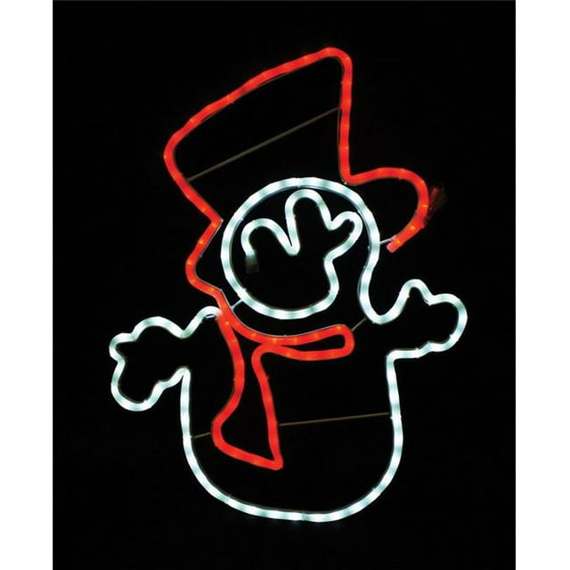 Celebrations 9737628 Bonhomme de Neige à LED avec Chapeau et Foulard, Rouge et Blanc