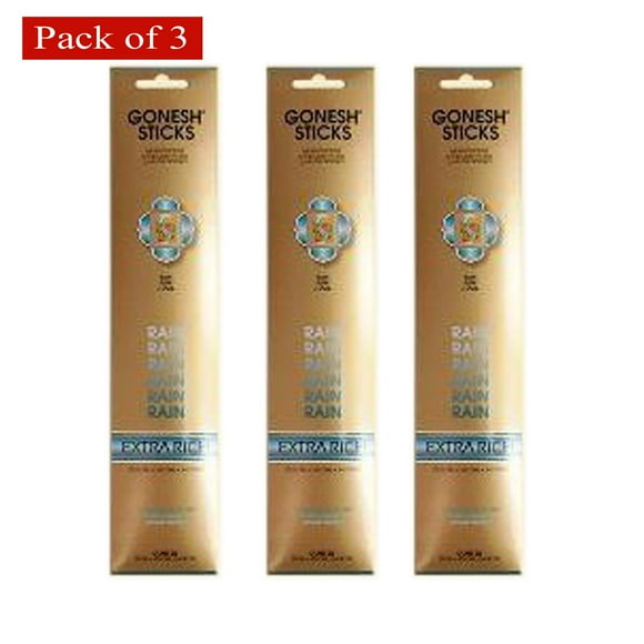 Gonesh Bâtons de Pluie Extra Riches 20 (Emballage et Parfums Peuvent Parfois Varier) - Lot de 3