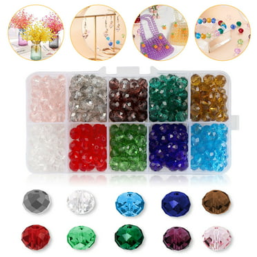 1000pcs 10 Colors 4mm Crystal Glass Beads Finding Spacer Beads Shape ...