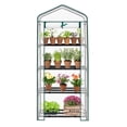 thumbnail image 5 of Mini Greenhouse 4 Tier, Portable Garden Greenhouse with PE Cover & Zipper Door, 27x19x62in White, 5 of 9