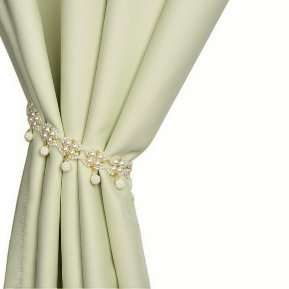 SUQ I OME White Magnetic Pearl Beaded Curtain Tieback 2 Count