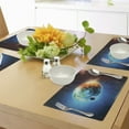 thumbnail image 4 of Ambesonne Space Place Mats Set of 4, Planet Earth Sun Rays, Standard Size, Red Blue, 4 of 6