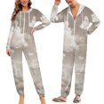 thumbnail image 2 of Cloudy Sky Texture Unisex Adult Onesie Pajamas with Pockets for Women Men Hooded Loungewear, 2 of 8