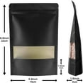 thumbnail image 3 of 5.9x8.6 Inches Kraft Paper Resealable Bags Zip Lock Black Stand up Snack Packing Zipper Pouch Bags with Matte Window and Tear Notch,Pack of 50 packaging bag Black, 3 of 5