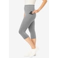 thumbnail image 2 of Woman Within Plus Size Stretch-Cotton Knit Pull-On Pocket Capri Leggings, 2 of 6