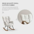 thumbnail image 2 of Tzicr Metal Indoor and Outdoor Curved Wooden Leg Rocking Chair, Off-White, 2 of 8