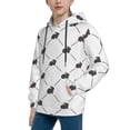 thumbnail image 2 of Lsque Black Rabbit Patten Youth Hoodie Sweatshirt Pullover with Kangaroo Pocket Boys and Girls Hoodie Warm Hoodie for Kids-Small, 2 of 6
