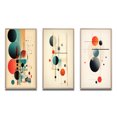 thumbnail image 2 of Designart "Vintage Abstract Desire in Knowing IV" Modern Geometric Framed Wall Art Set Of 3 - Blue Abstract Frame Canvas Set For Living Room Decor, 2 of 6
