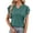 Dark Green, variant on Summer V-Neck T Shirts for Women Puff Sleeve Casual Blouses Tops Solid Color Soft Comfy Boho Tees White XXL