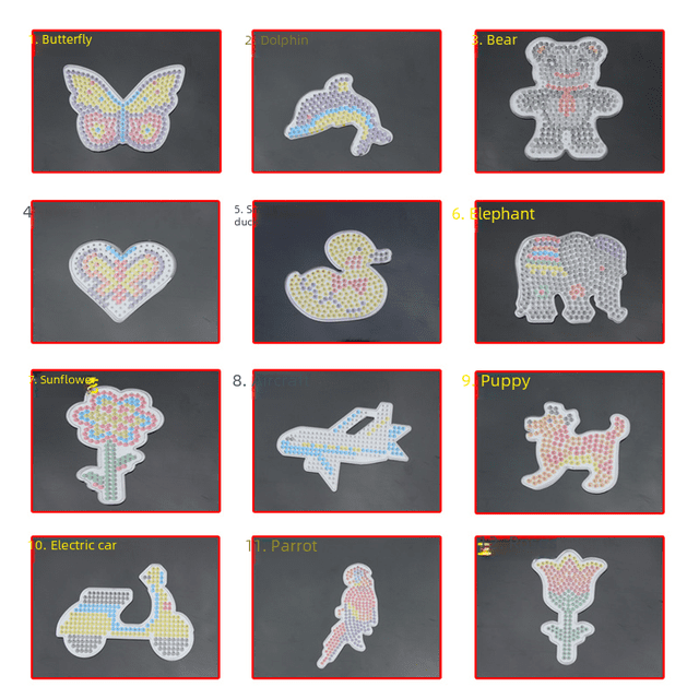 Plantilla de rompecabezas de 5 mm, rompecabezas de tamaño pequeño de dibujos animados, molde de rompecabezas con tarjeta de color