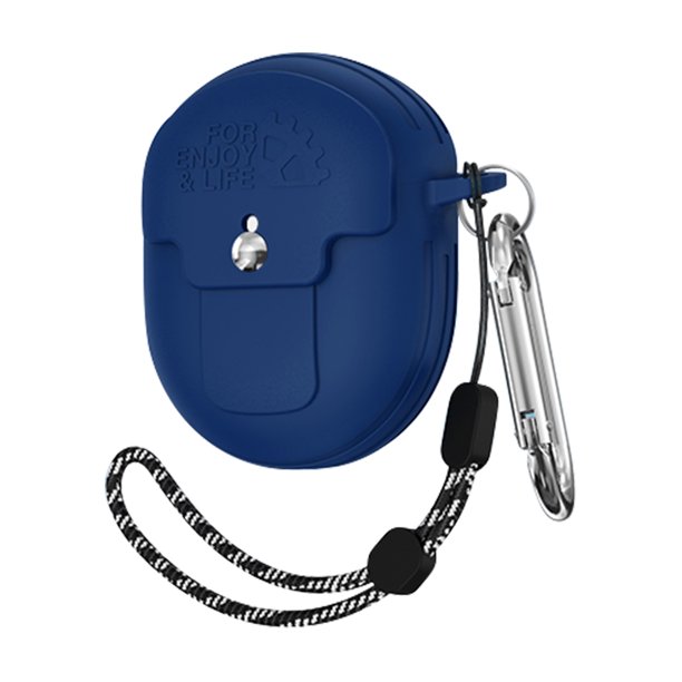 Funda protectora con cordón de mosquetón para Google Pixel Buds Pro 2022 (Azul)
