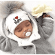 thumbnail image 3 of Gorros de algodón con pompón para niña recién nacida, accesorios para fotos, i love mama papa, gorro de niño niña para niño, gorro infantil, 3 of 4