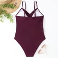 thumbnail image 4 of Mono de tirantes finos para mujer, traje de baño con pliegues cruzados, ropa de playa Sexy sin espalda Hugtrwg Para estrenar, 4 of 9