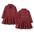 thumbnail image 2 of Big Girls Dresses Kids Belt Suit Striped Plaid Belt Shirt Casual Long Sleeve Dress Fall Clothes Size 8-9T, 2 of 9
