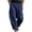C175 Navy, variant on CONZONE Mens Linen Pants Wide Leg Elastic Waist Drawstring Joggers For Men Baggy Casual Summer Trousers With Pockets