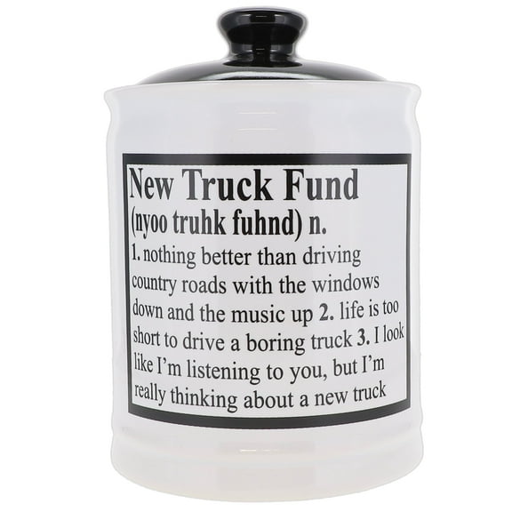 Cottage Creek White Truck Themed Ceramic Piggy Bank