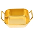thumbnail image 1 of Stainless Steel Food Dish with Golden Color for Home Use Safe Practical and Durable 7 inch, 1 of 4
