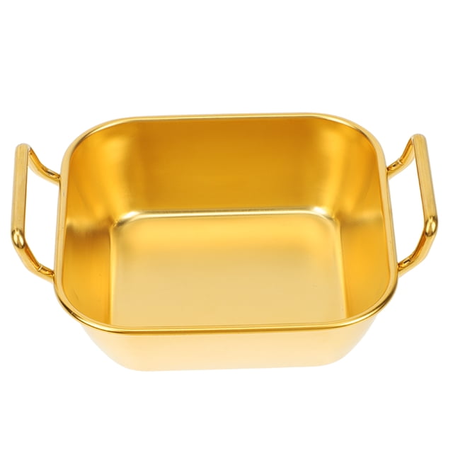 Stainless Steel Food Dish with Golden Color for Home Use Safe Practical and Durable 7 inch