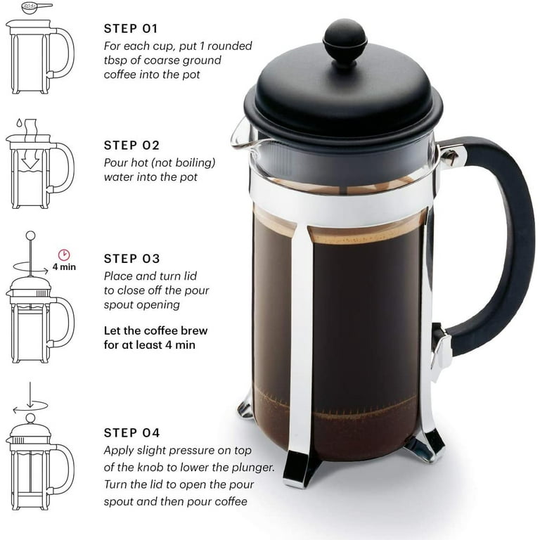 Bodum Caffettiera 8 Cup / 34oz French Press Coffee For Two Set - Black :  Target