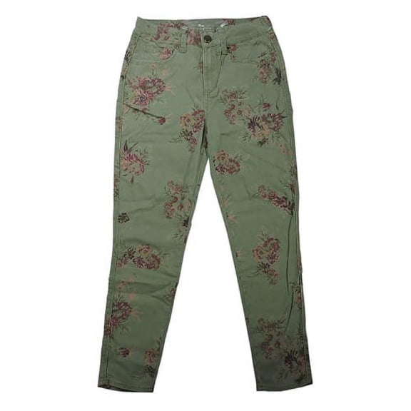 Seven7 Women's Tummyless High Rise Slimming Stretch Skinny Jeans (Floral Print, 10)