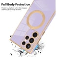 thumbnail image 3 of for Samsung Galaxy S23 Ultra 5G Case [Support Magsafe] Magnetic Plating Luxury Elegant Case Camera Protector Soft Shockproof Protective Corner Back Cover Galaxy S23 Ultra Case for Women -Purple, 3 of 11