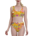 thumbnail image 2 of Picia Peace Love and Dove Flower Power Women's High Waisted Bikini Scoop Neck Swimsuit Two Pieces Bathing Suit-Large, 2 of 8