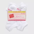 thumbnail image 2 of Hanes Girls' 20pk No Show Socks - White Size M, 2 of 5